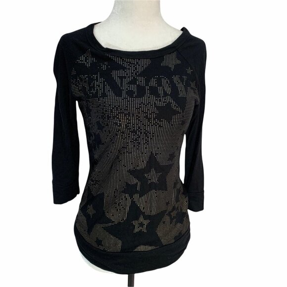 REQUEST🖤3/4 Length Sleeve T-Shirt Graphic Black Size XS - Picture 1 of 8